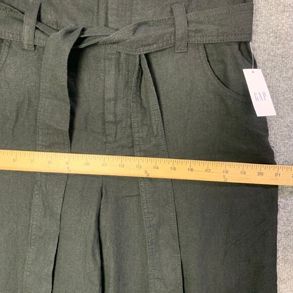 NEW GAP High-Waisted Linen-Blend Wide-Leg‎ Pants Belt Tie SZ 12 - Picture 5 of 11